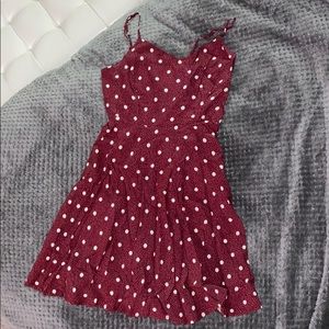 Red and White dot dress